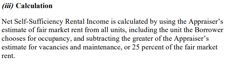fha self sufficiency test - calculation